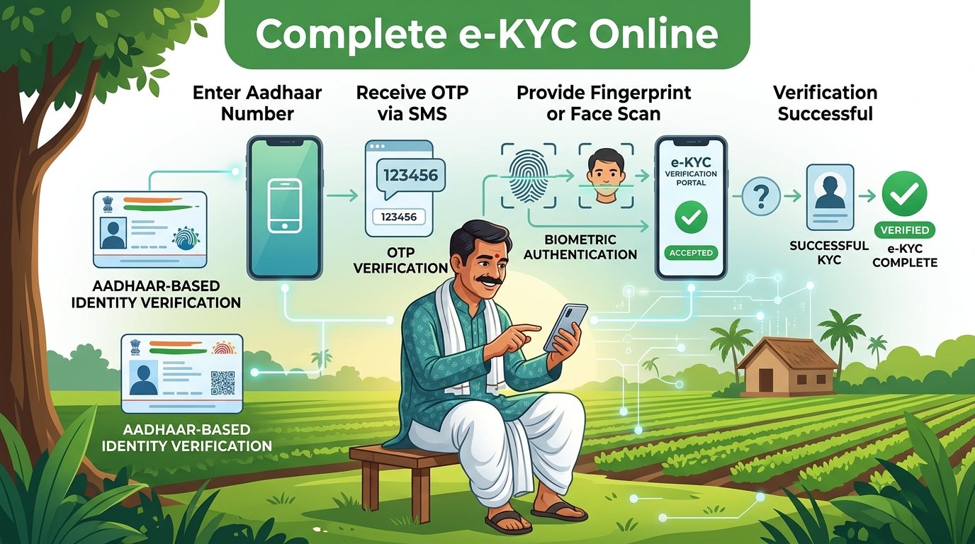 PM Kisan Status KYC: Check Status and Update Online 2 e-KYC Process Guide