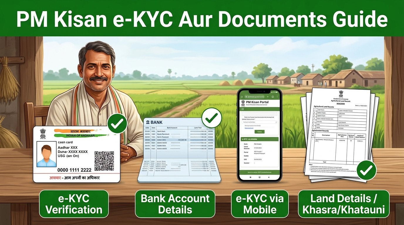 Pm Kisan 22th Installment Date Hindi 3 e-KYC and Required Documents