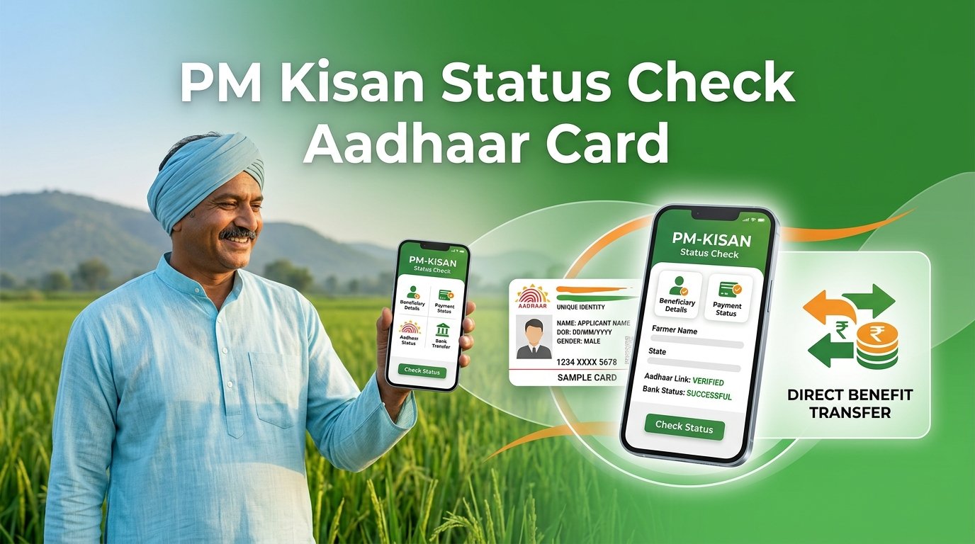 pm kisan status check aadhar card